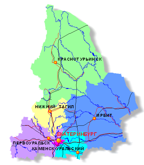 Карта свердловской обл